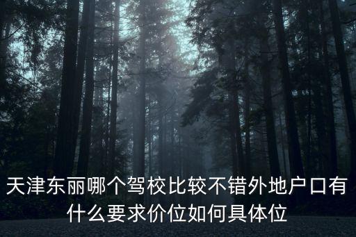 天津東麗哪個(gè)駕校比較不錯(cuò)外地戶口有什么要求價(jià)位如何具體位