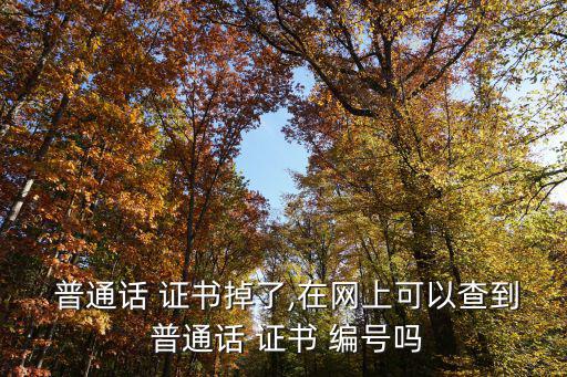  普通話 證書掉了,在網上可以查到 普通話 證書 編號嗎