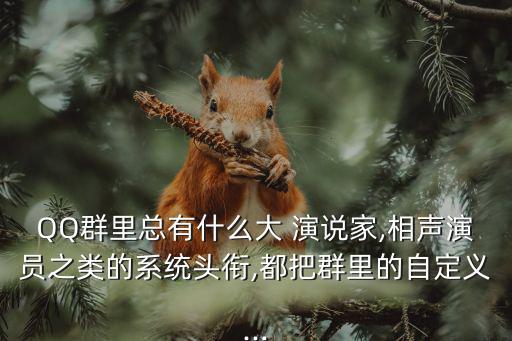 QQ群里總有什么大 演說家,相聲演員之類的系統頭銜,都把群里的自定義...