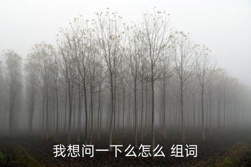 我想問(wèn)一下么怎么 組詞