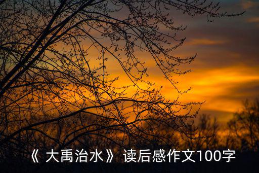 《 大禹治水》 讀后感作文100字