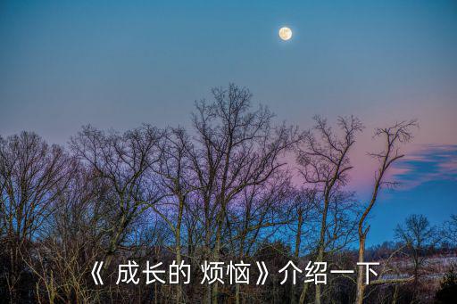 《 成長的 煩惱》介紹一下