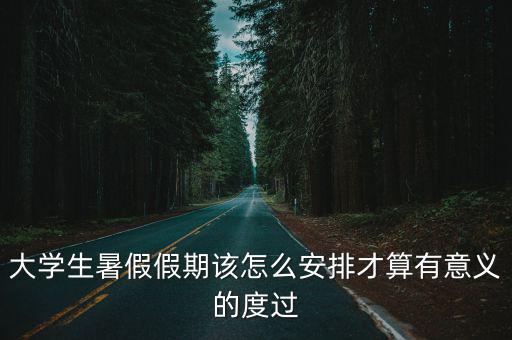 大學生暑假假期該怎么安排才算有意義的度過