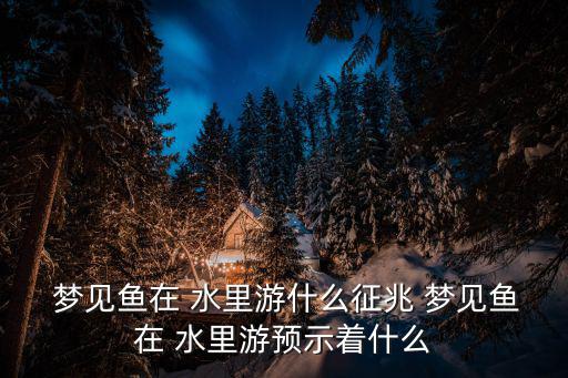 夢(mèng)見魚在水里游,女郎夢(mèng)見fishin水里游小心胎氣!