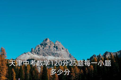 天津中考數學120分25題每一小題多少分