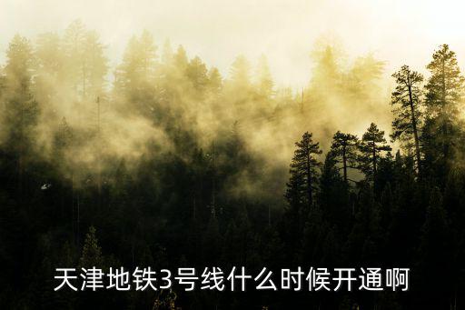 天津地鐵3號線什么時候開通啊