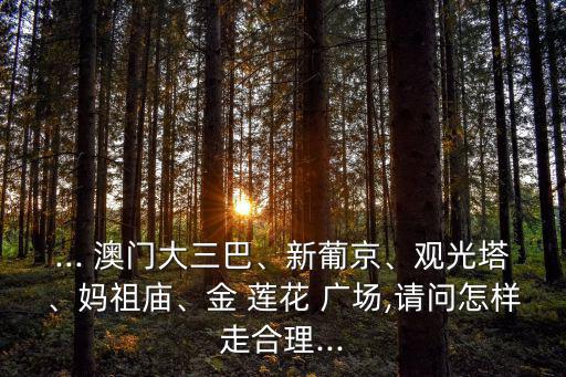 ... 澳門大三巴、新葡京、觀光塔、媽祖廟、金 蓮花 廣場(chǎng),請(qǐng)問怎樣走合理...