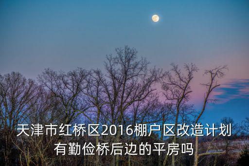 天津市紅橋區棚戶區改造計劃，紅橋區丁字沽三段六段明年有拆遷計劃嗎