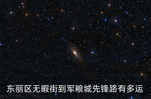 東麗區(qū)無暇街到軍糧城先鋒路有多運(yùn)