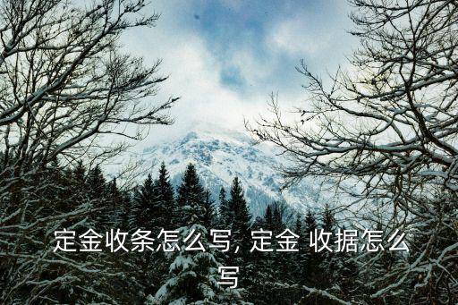  定金收條怎么寫, 定金 收據怎么寫