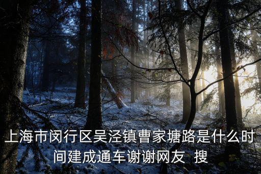 上海市閔行區吳涇鎮曹家塘路是什么時間建成通車謝謝網友  搜