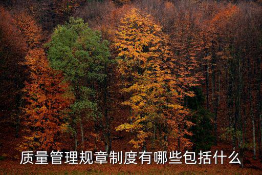 品質(zhì)管理制度，什么叫質(zhì)量管理制度