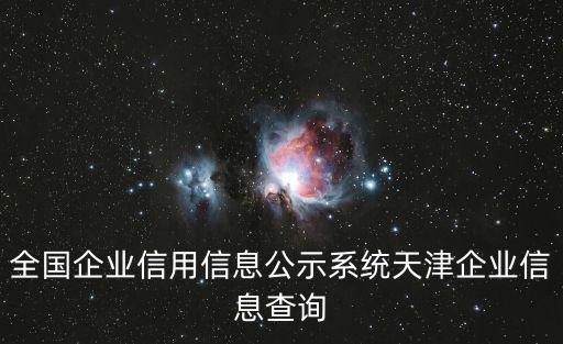 全國企業信用信息公示系統天津企業信息查詢