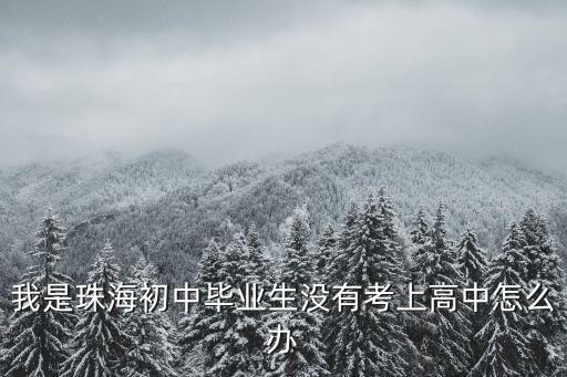 我是珠海初中畢業(yè)生沒有考上高中怎么辦
