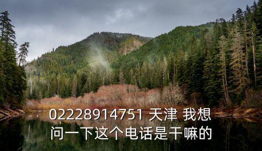 02228914751 天津 我想問一下這個電話是干嘛的