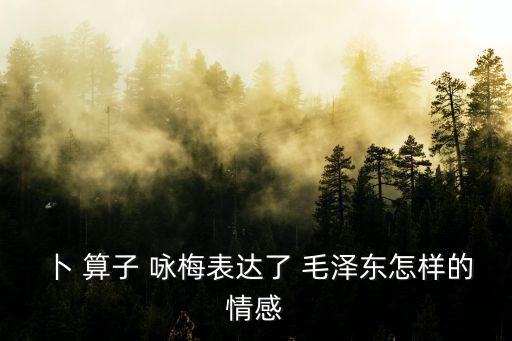 卜 算子 詠梅表達了 毛澤東怎樣的情感