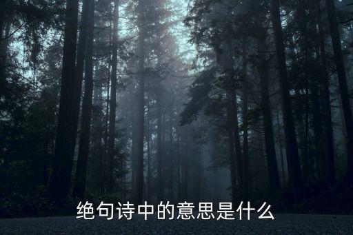 絕句的詩意，絕句詩意