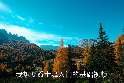 我想要爵士舞入門的基礎視頻