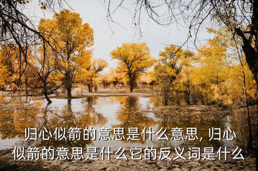  歸心似箭的意思是什么意思, 歸心似箭的意思是什么它的反義詞是什么