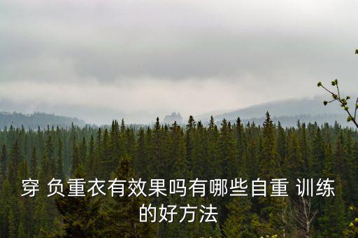 穿 負(fù)重衣有效果嗎有哪些自重 訓(xùn)練的好方法