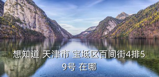 想知道 天津市 寶坻區(qū)百間街4排59號(hào) 在哪