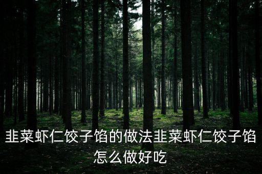 韭菜蝦仁餃子餡的做法韭菜蝦仁餃子餡怎么做好吃