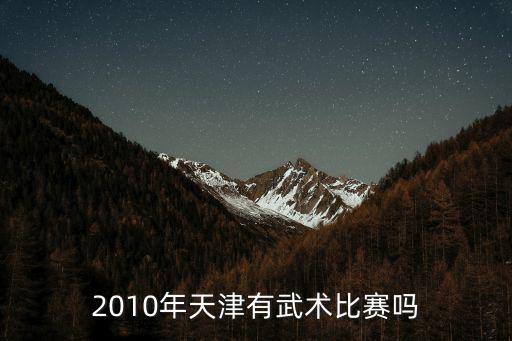 2010年天津有武術(shù)比賽嗎