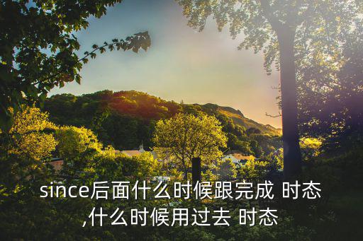 since后面什么時候跟完成 時態,什么時候用過去 時態