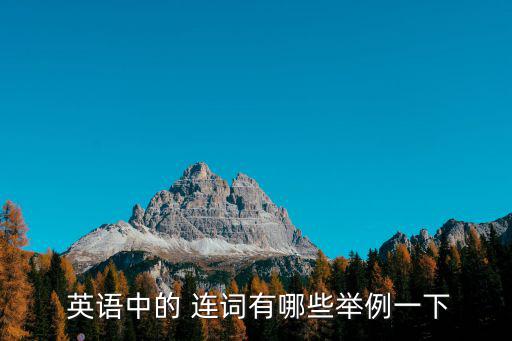 英語中的 連詞有哪些舉例一下