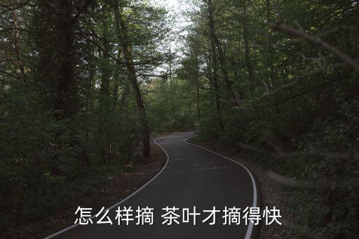 怎么樣摘 茶葉才摘得快