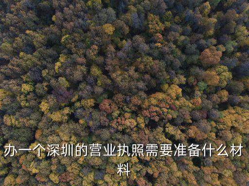 辦一個深圳的營業執照需要準備什么材料
