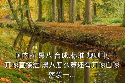 國內打 黑八 臺球,標準 規則中,開球直接進 黑八怎么算還有開球白球落袋一...