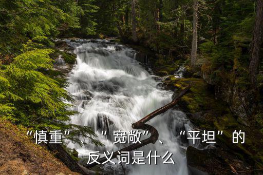 “慎重”、“ 寬敞”、“平坦”的 反義詞是什么