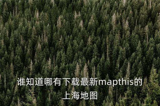 誰(shuí)知道哪有下載最新mapthis的上海地圖