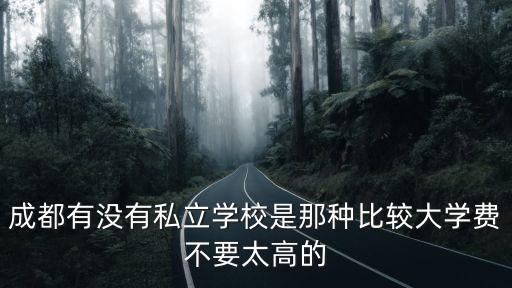 成都有沒有私立學校是那種比較大學費不要太高的