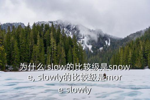 為什么 slow的比較級是snowe, slowly的比較級是more slowly