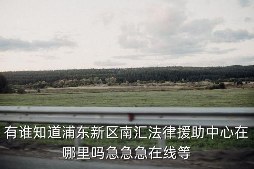 有誰知道浦東新區南匯法律援助中心在哪里嗎急急急在線等
