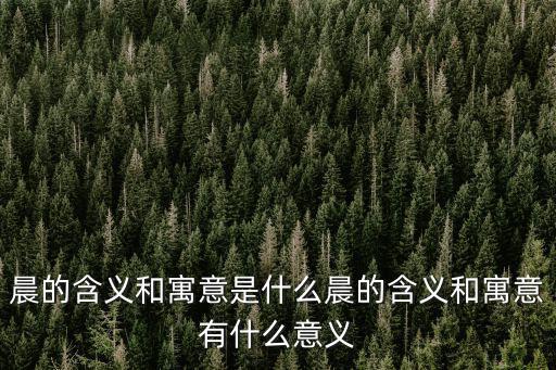 晨的意思,晨光|紙上風云:陳字的來歷