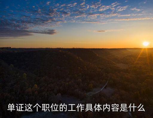 單證這個職位的工作具體內容是什么