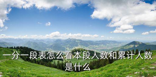 一分一段表怎么看本段人數和累計人數是什么