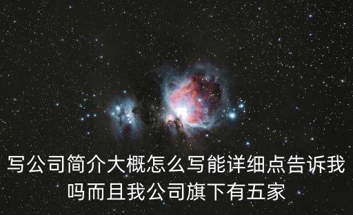 公司簡介，寫公司簡介大概怎么寫能詳細(xì)點告訴我嗎而且我公司旗下有五家