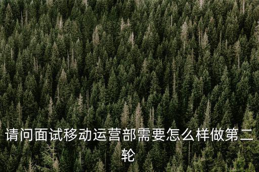 請問面試移動運營部需要怎么樣做第二輪