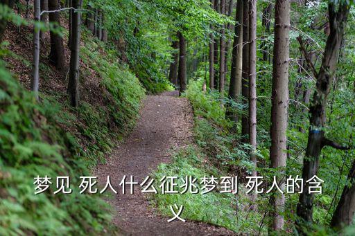  夢見 死人什么征兆夢到 死人的含義