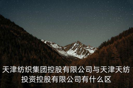 天津紡織集團控股有限公司與天津天紡投資控股有限公司有什么區