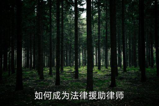 如何成為法律援助律師