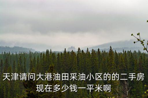 天津請問大港油田采油小區的的二手房現在多少錢一平米啊