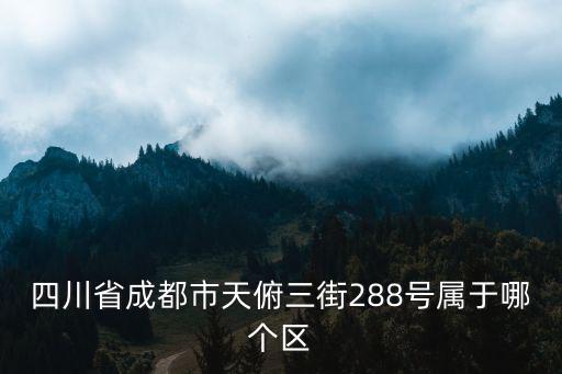 四川省成都市天俯三街288號屬于哪個區(qū)