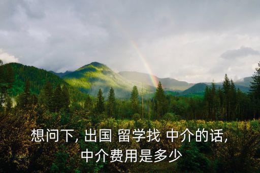 想問下, 出國 留學找 中介的話, 中介費用是多少