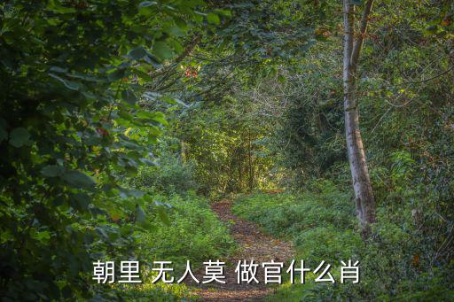 朝里 無人莫 做官什么肖