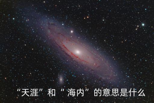 “天涯”和“ 海內”的意思是什么